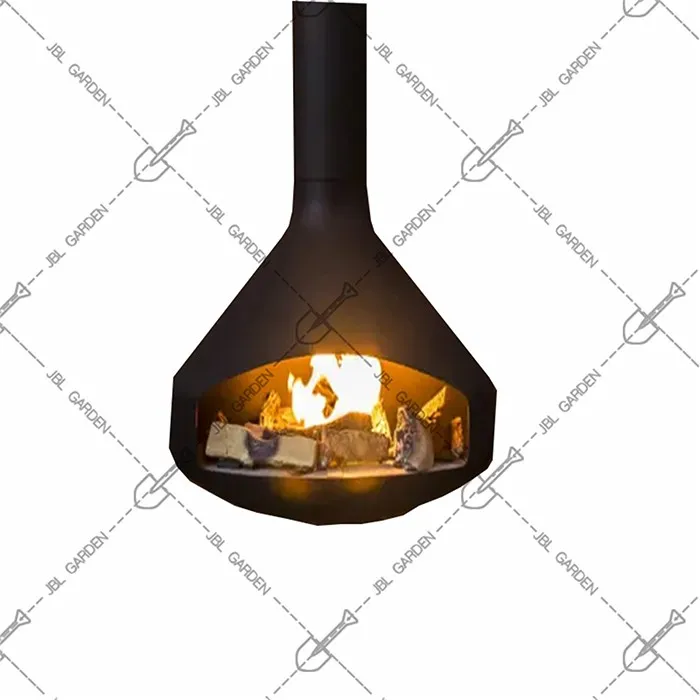 ceiling mounted round hanging fireplace
